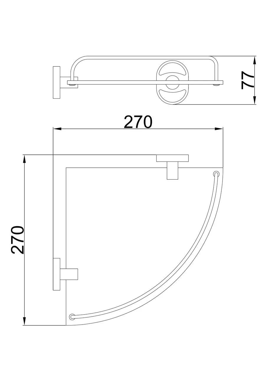 Полиця кутова скляна Frap F1921-1 270x270 мм Хром - фото 4