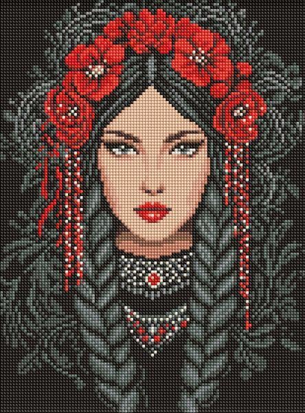 Алмазная мозаика Ideyka Несокрушимая украинка 30x40 см (Id-AMO8217)