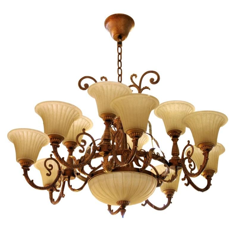 Люстра подвесная прованс большая Brille BKL-177S/15 для холла