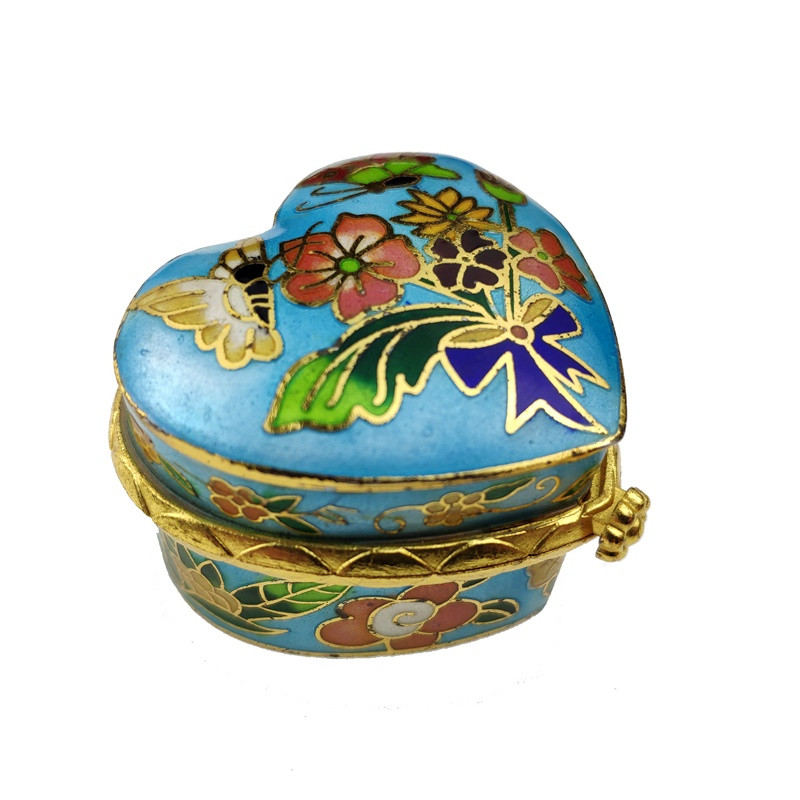 Шкатулка клуазоне 5х5х3,5 см Светло-Голубой (С1097)