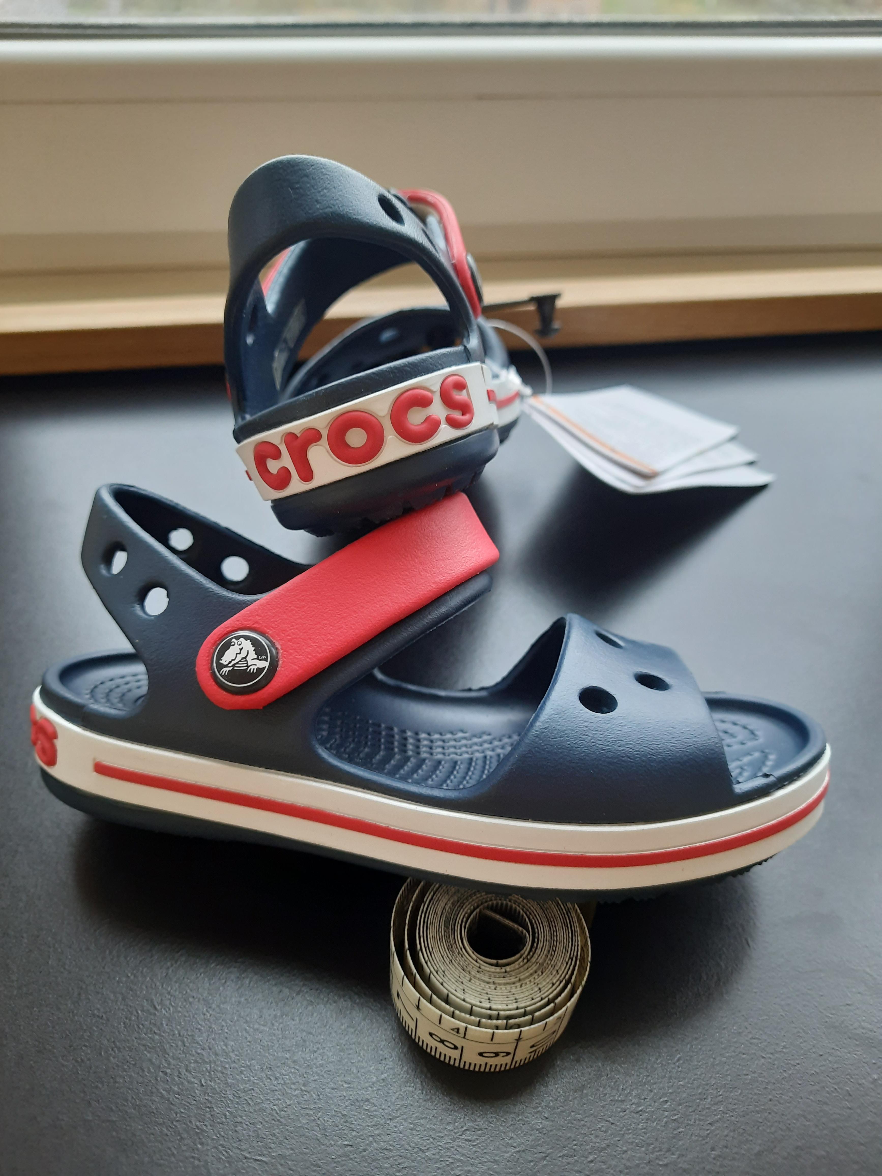Сандалии детские Crocs Crocband Sandal Kids С10 Темно-синий с красным (Кр100-10)