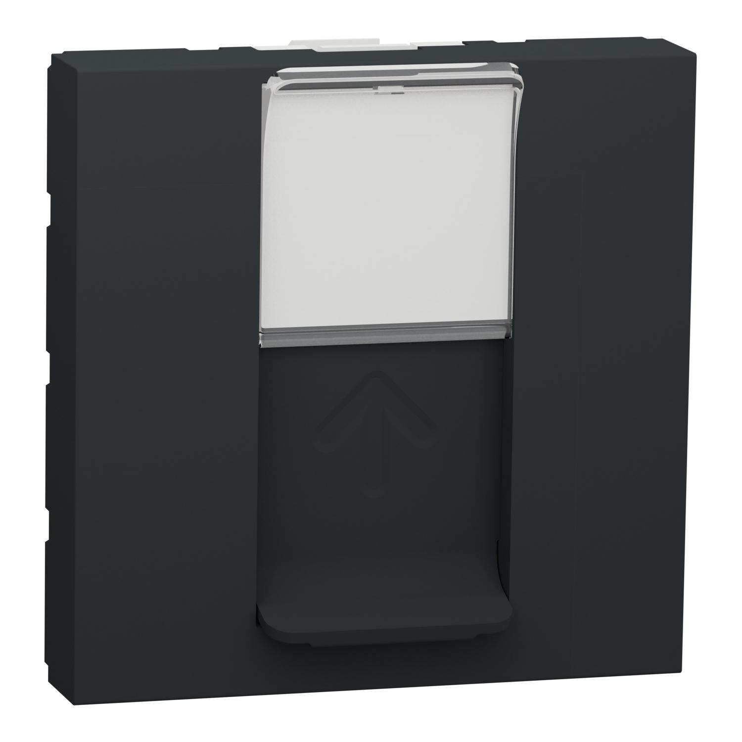 Розетка компьютерная Schneider Electric Unica New RJ45 категория 6 UTP 2 модуля Антрацит (NU341554)