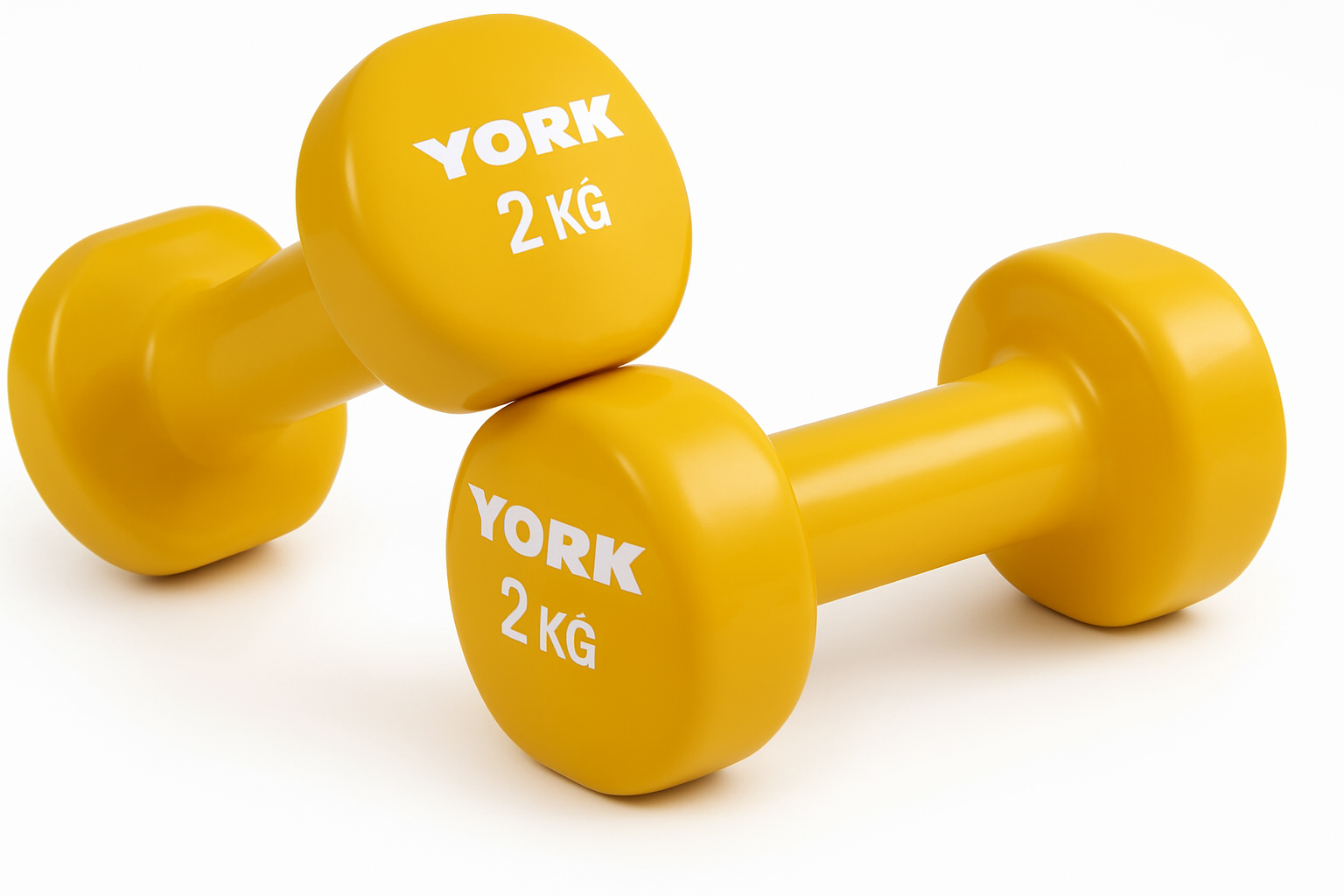 Гантелі для фітнесу вінілові круглі York Fitness 2 шт. 2 кг Жовтий (5046) - фото 1 Гантелі для фітнесу вінілові круглі York Fitness 2 шт. 2 кг Жовтий (5046) - фото 1
