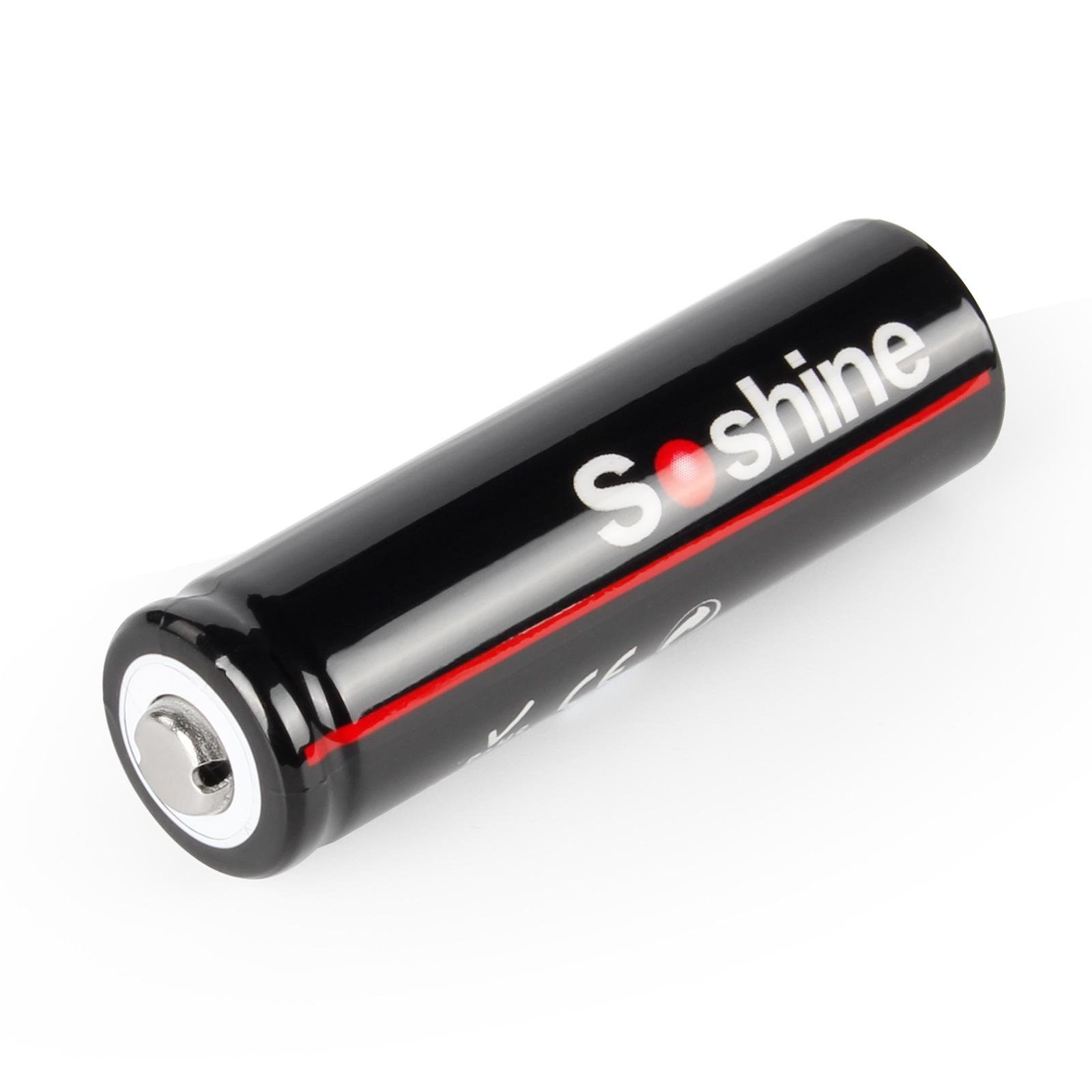 Акумулятор Soshine 14500/AA Li-Ion 14500-3,7-900 900 mAh 1,8A 4,2/3,7/2,8V Black (25993669) - фото 4 Акумулятор Soshine 14500/AA Li-Ion 14500-3,7-900 900 mAh 1,8A 4,2/3,7/2,8V Black (25993669) - фото 4
