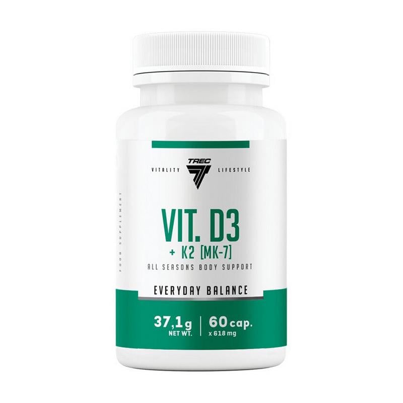 Витамин Д3 Trec Nutrition Vit. D3+K2 MK-7 60 капс.