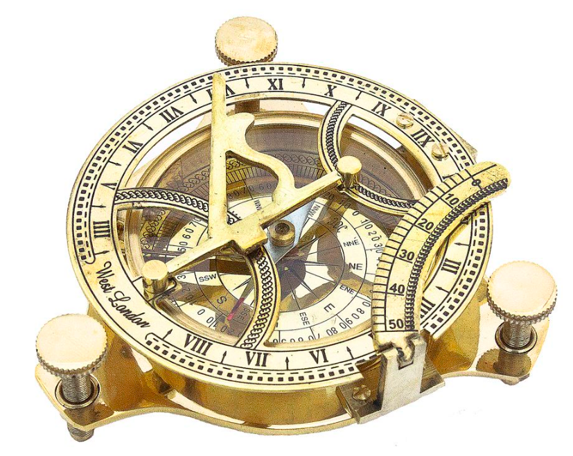 Сонячний годинник з компасом Бронзовий