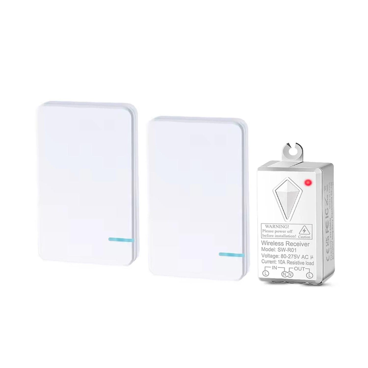 Комплект беспроводных выключателей для проходного подключения с двумя клавишами SK1 и приемным блоком 220V 1000W (SW-R01)