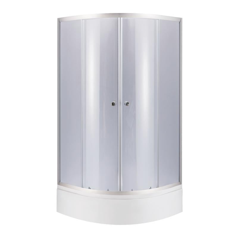 Душова кабіна Lidz Latwa SC90x90.SAT.MID.GR напівкругла скло тоноване 4 мм душовий піддон KAPIELKA ST90x90x26 з панеллю (VRM00050782)