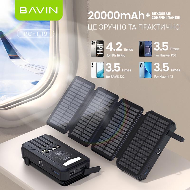 Повербанк BAVIN PC1119 Wireless and SOLAR 20000 mAh Black (Y-PC1119BK) - фото 8 Повербанк BAVIN PC1119 Wireless and SOLAR 20000 mAh Black (Y-PC1119BK) - фото 8