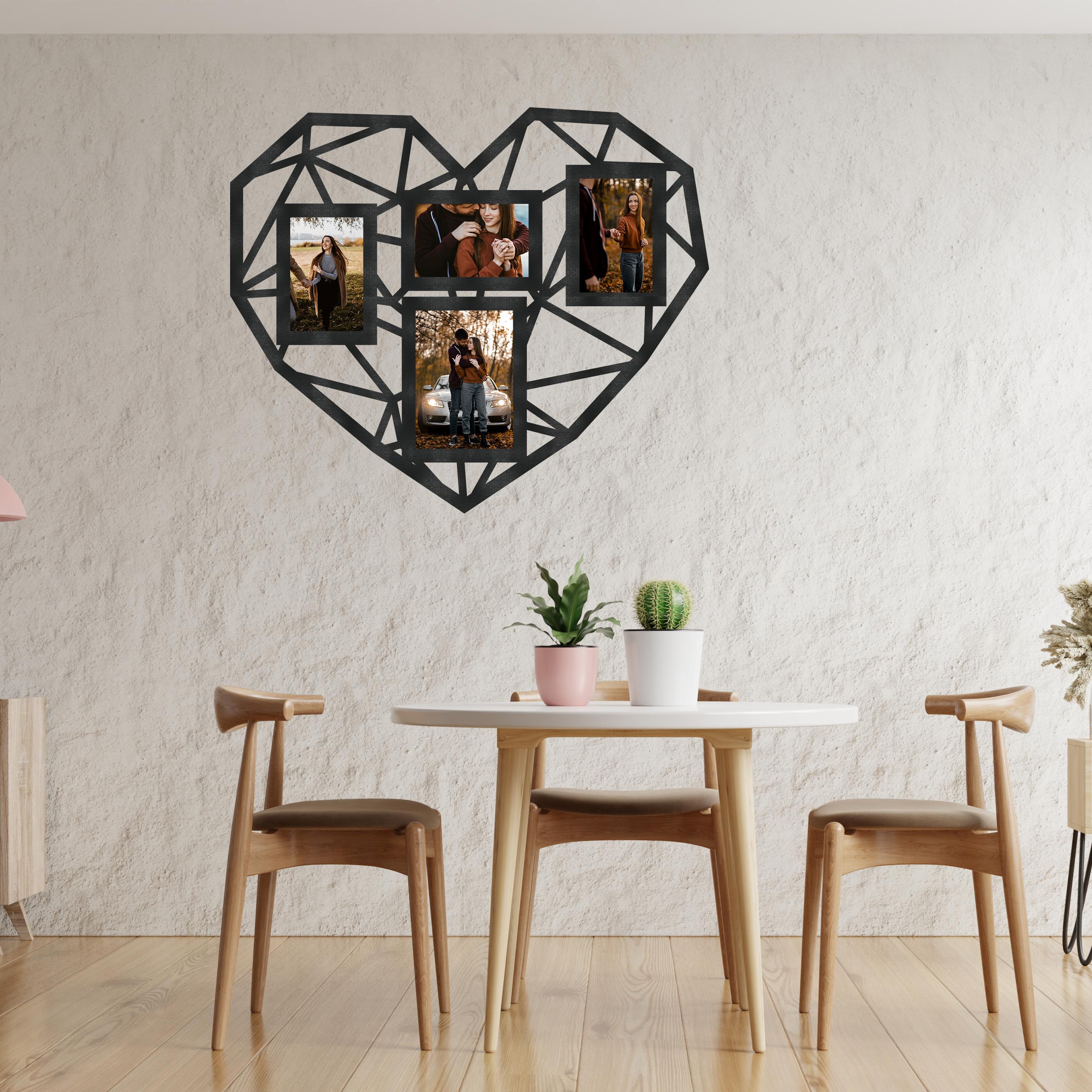 Фоторамка Wooden House Геометрическое сердце 50х59 см
