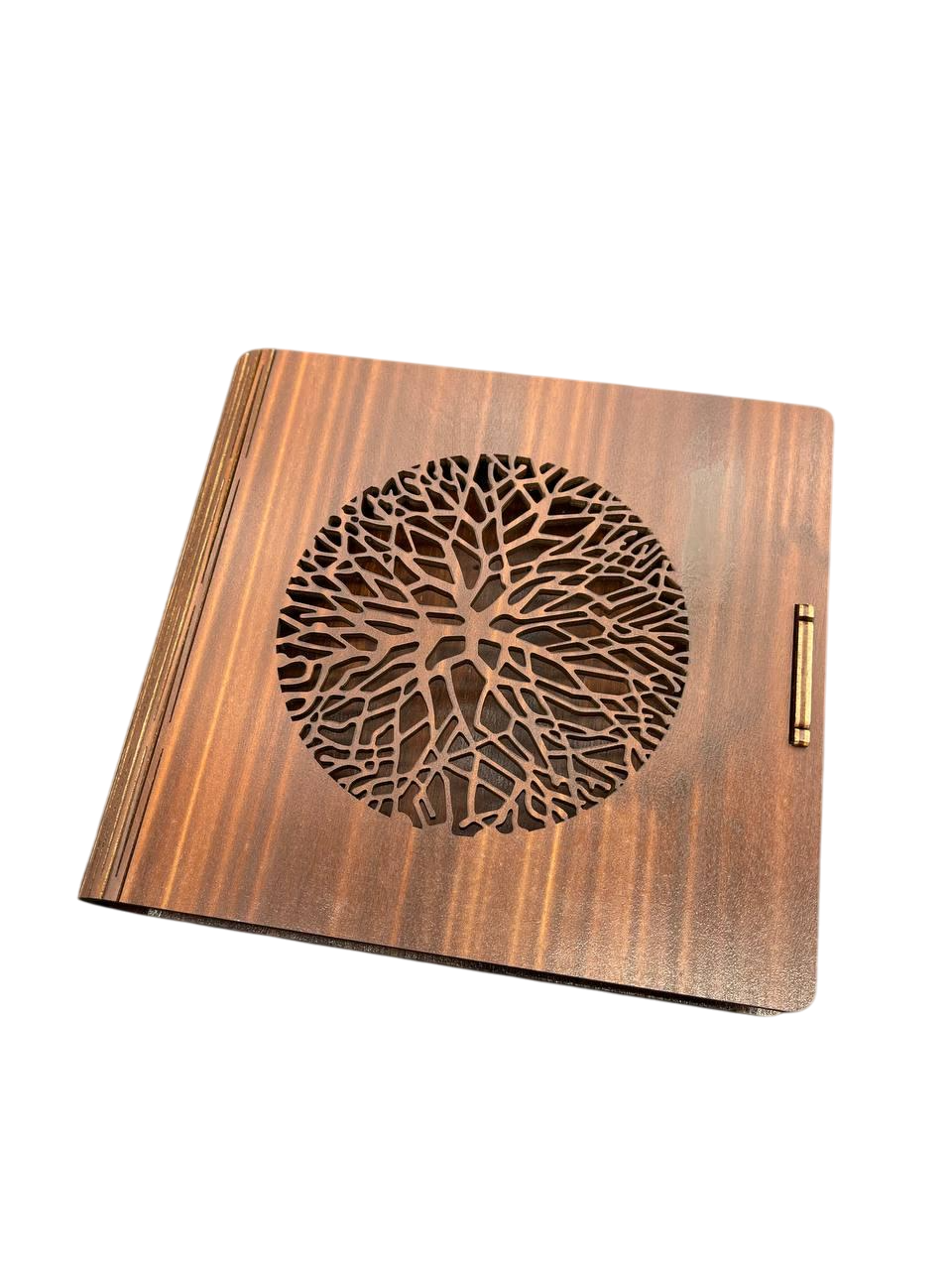 Шкатулка-купюрница тонированная с перфорацией деревянная 18,5х17х3,5 см Яблоня (KF-017-73)