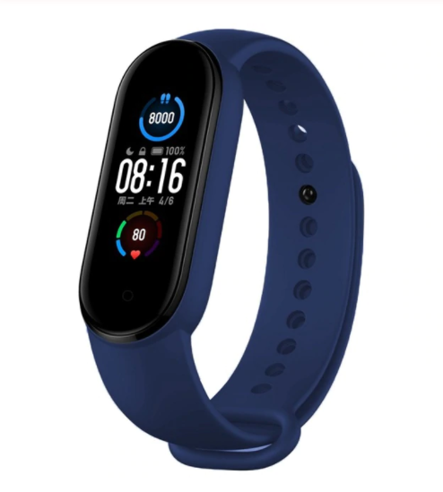 Ремінець силіконовий BeWatch для Xiaomi Mi Band 5/6 Синій (1540615) - фото 1