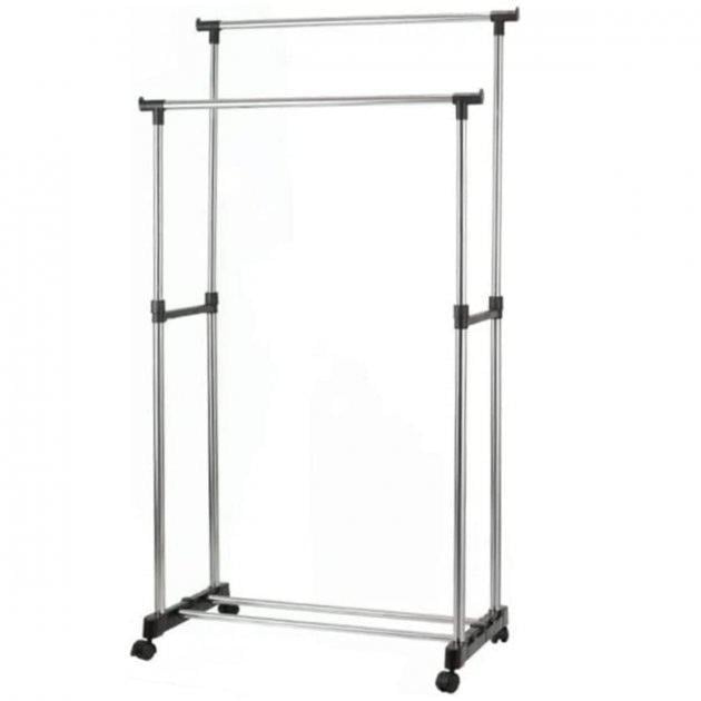 Вішалка-стійка Double Pole для телескопічного одягу на коліщатках.