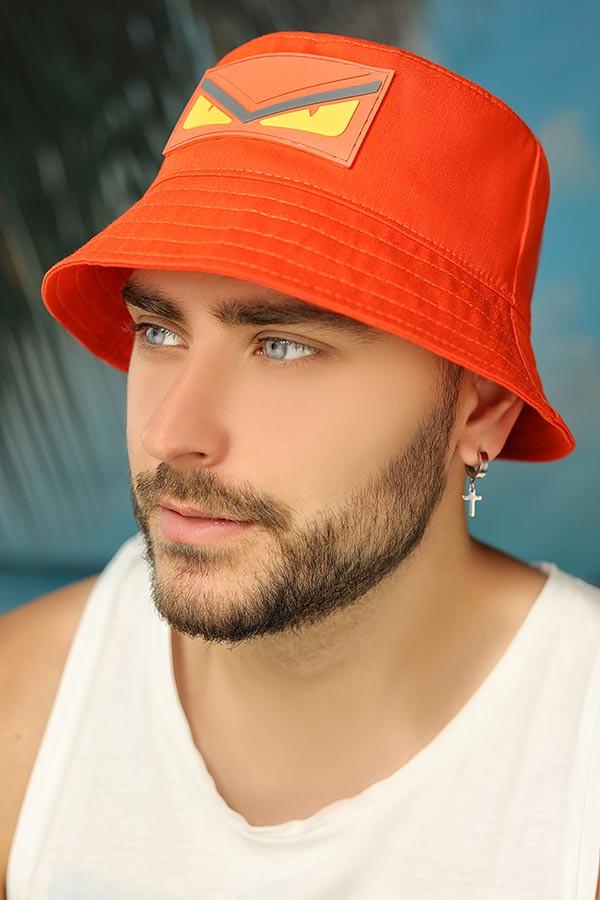 Панама однотонная летняя Braxton Angry II унисекс Оранжевий (1426)