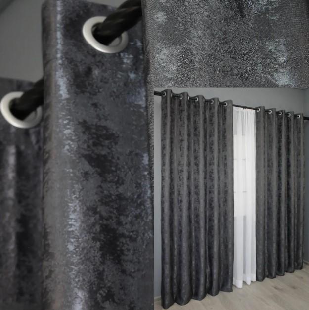 Штори на люверсах SULTAN YL жаккард 1,5х2,5 м 2 шт. Графітовий (1211ш) - фото 5 Штори на люверсах SULTAN YL жаккард 1,5х2,5 м 2 шт. Графітовий (1211ш) - фото 5