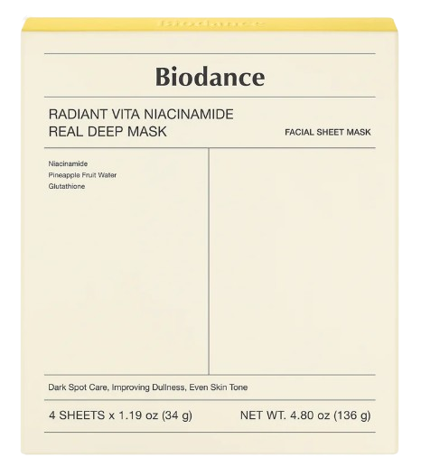 Маска для лица гидрогелевая Biodance Radiant Vita Niacinamide 34 г Маска для лица гидрогелевая Biodance Radiant Vita Niacinamide 34 г