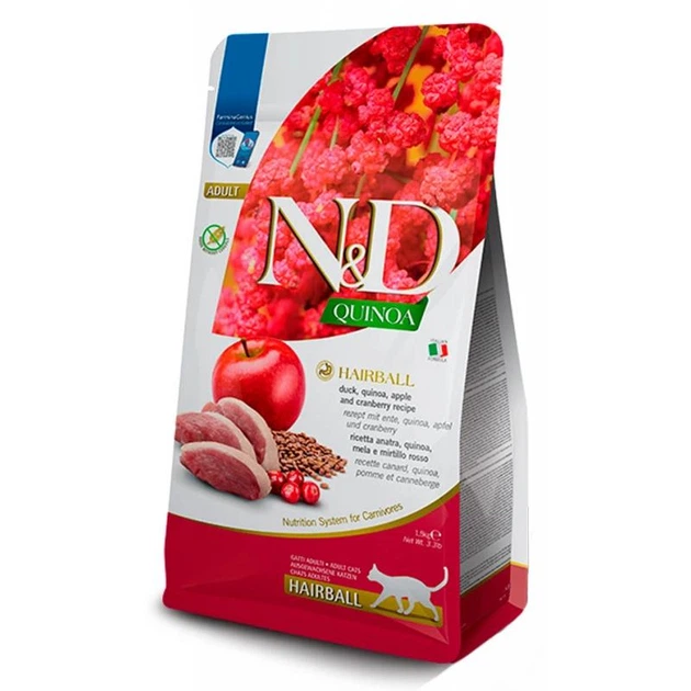 Корм сухой для кошек Farmina N&D Quinoa Hairball с уткой 300 г (177894)