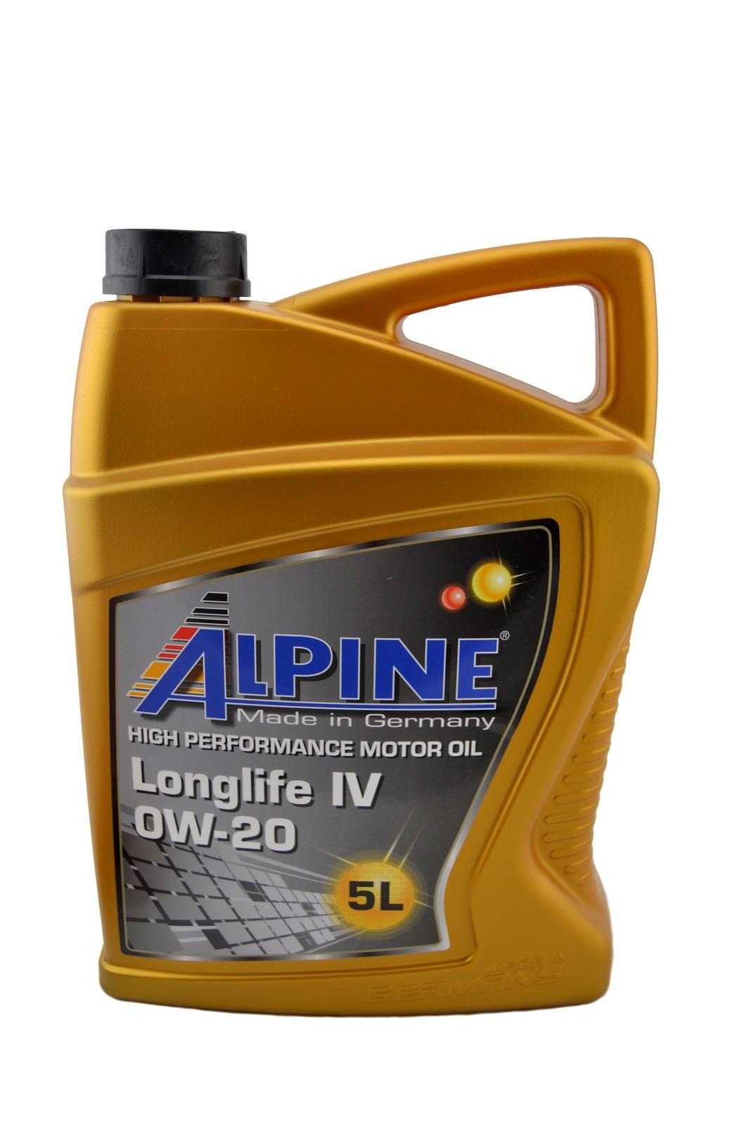 Моторна олива автомобільна Alpine Longlife IV 0W-20 5 л (29717)