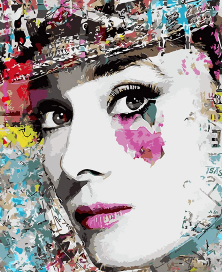 Картина по номерам Strateg Яркая Одри 40x50 см (GS1069)