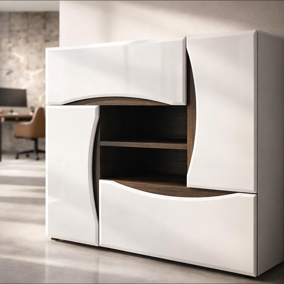 Комод Мастер Форм Амулет 1200х426х1000 мм Белый глянец/Венге магия (06906)