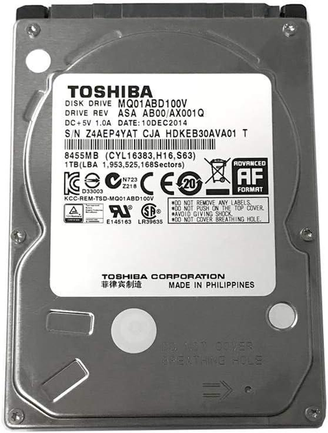 Жорсткий диск TOSHIBA 2,5" SATA 1,0 Tb HDD 5400rpm 8 Mb (_MQ01ABD100V_)