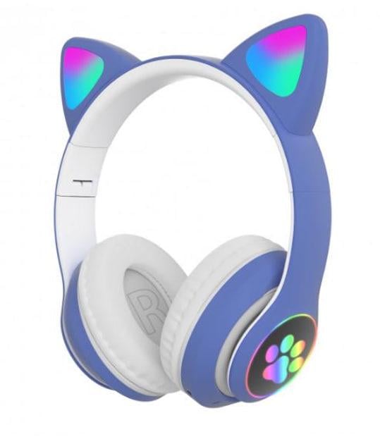 Наушники беспроводные детские Bluetooth Cat Ear VZV-23M с кошачьими ушками Синий (1782268261)