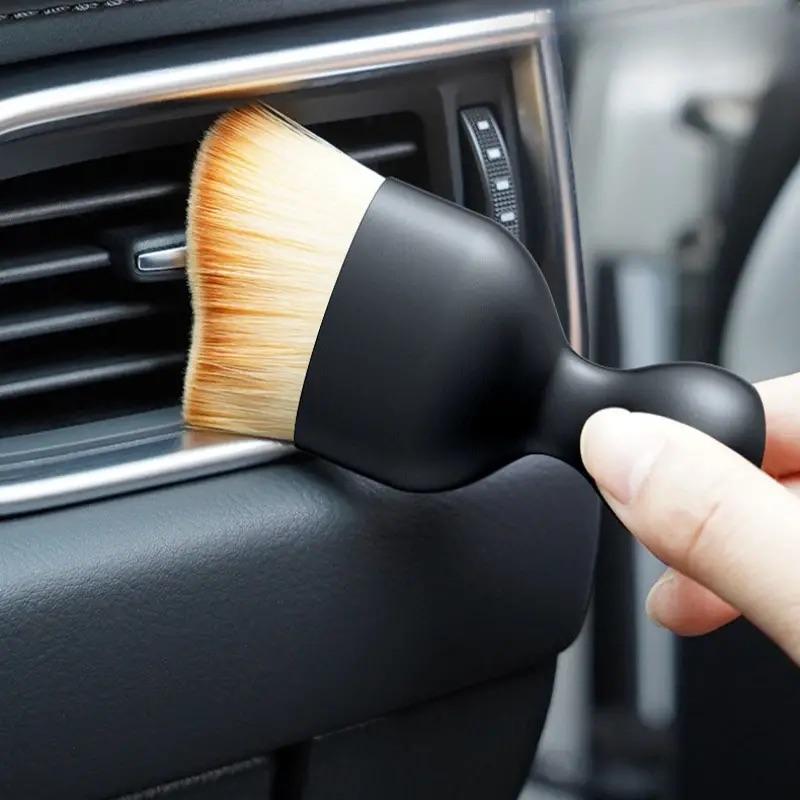 Щетка для детейлинга чистки салона авто универсальная с мягкой щетиной 10x4,5 см Черный (D-0045) - фото 7