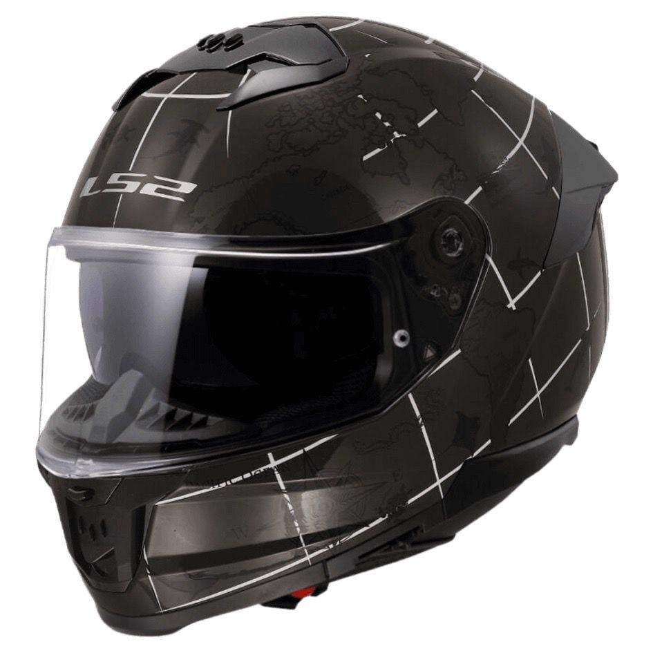 Мотошолом LS2 FF808 Stream 2 Worldmap 7C XL Gloss Black/Black (47659)