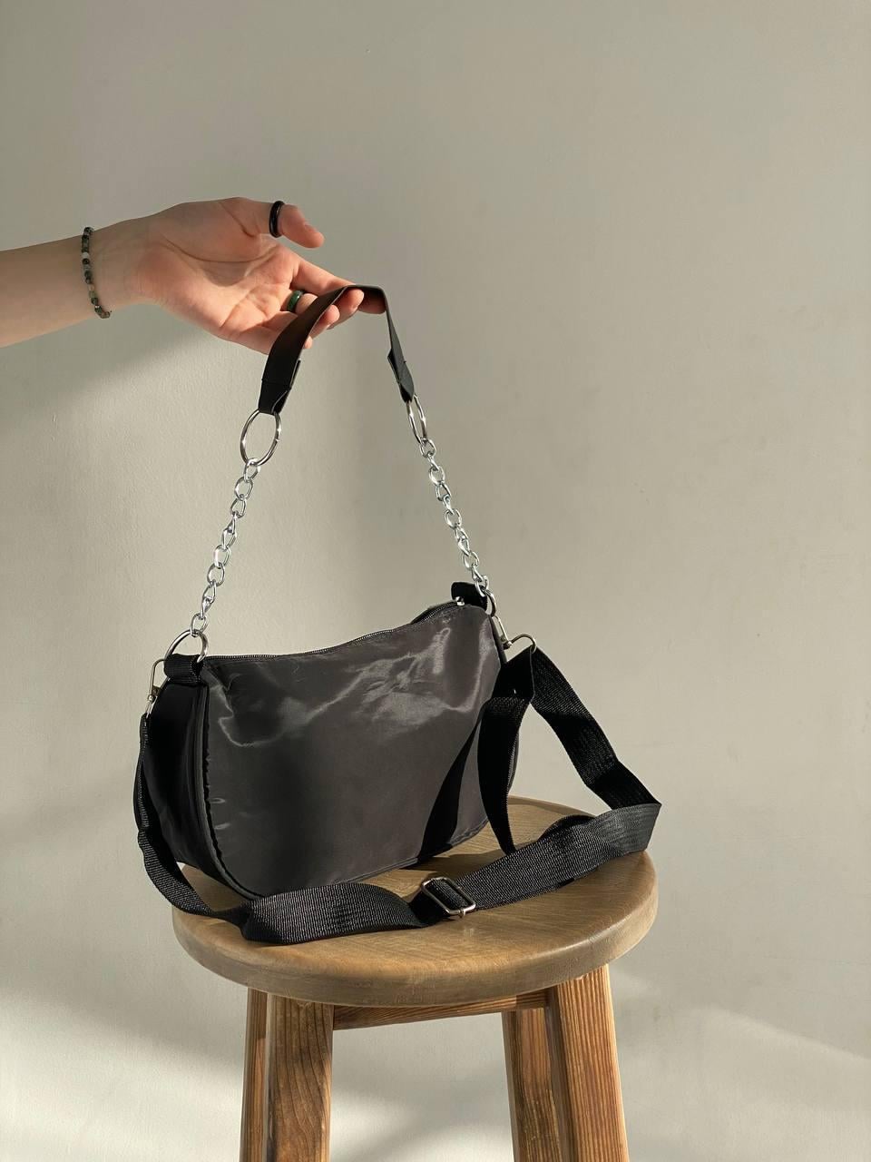 Женская сумочка 1032 багет Черный (18243077)