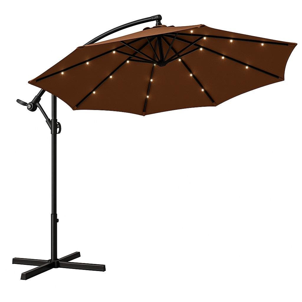 Зонтик садовый WCG с LED подсветкой с чехлом 3,5 м Коричневый - фото 1 Зонтик садовый WCG с LED подсветкой с чехлом 3,5 м Коричневый - фото 1