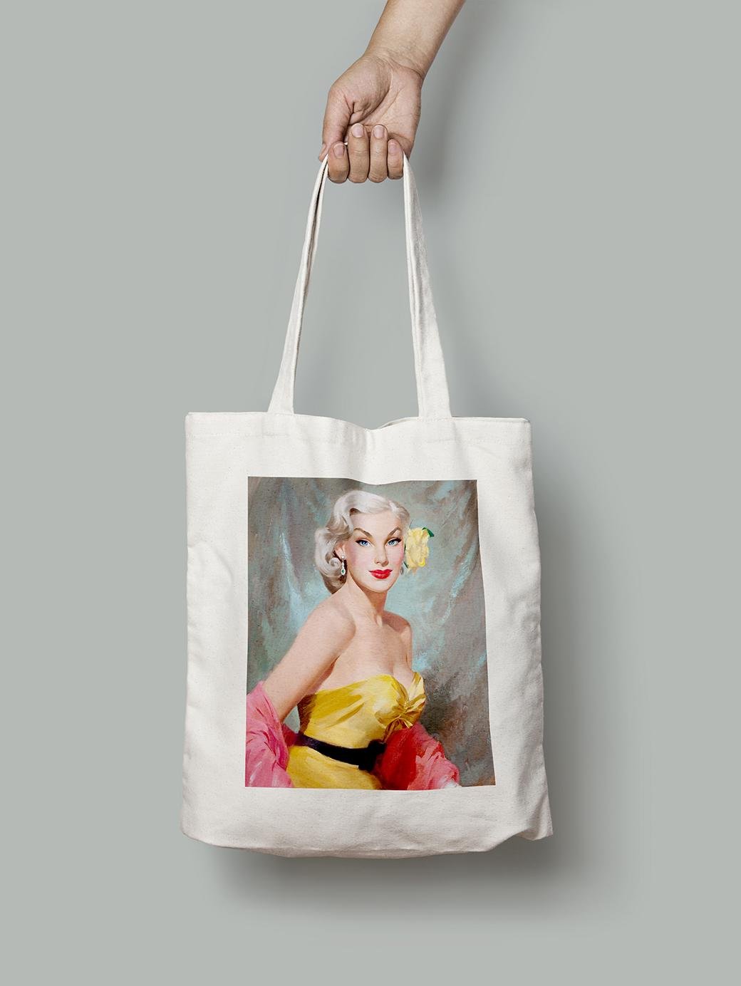 Эко-сумка Портрет девушка в желтом Эдварда Д'Анкона шопер (pin_up010112_Bag)