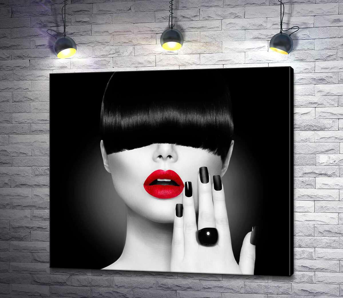 Картина ArtPoster Длинная челка скрывает взгляд девушки 50x44 см Модуль №1 (003044)