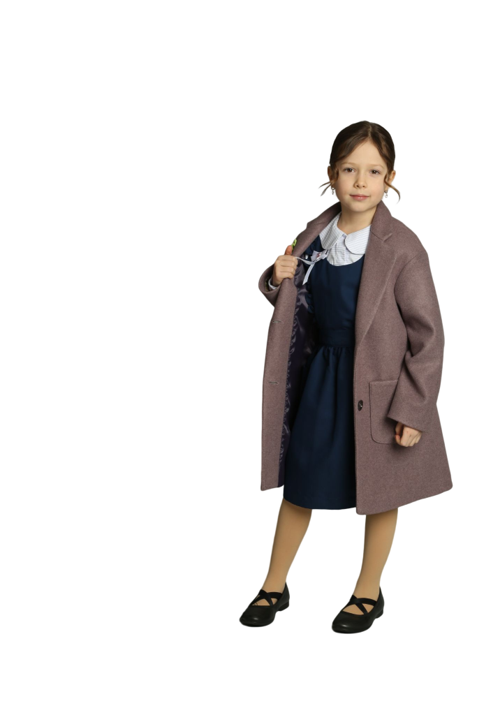 Пальто дитяче для дівчинки демісезонне 122-128 см Капучино (Pcap/122-128) - фото 3