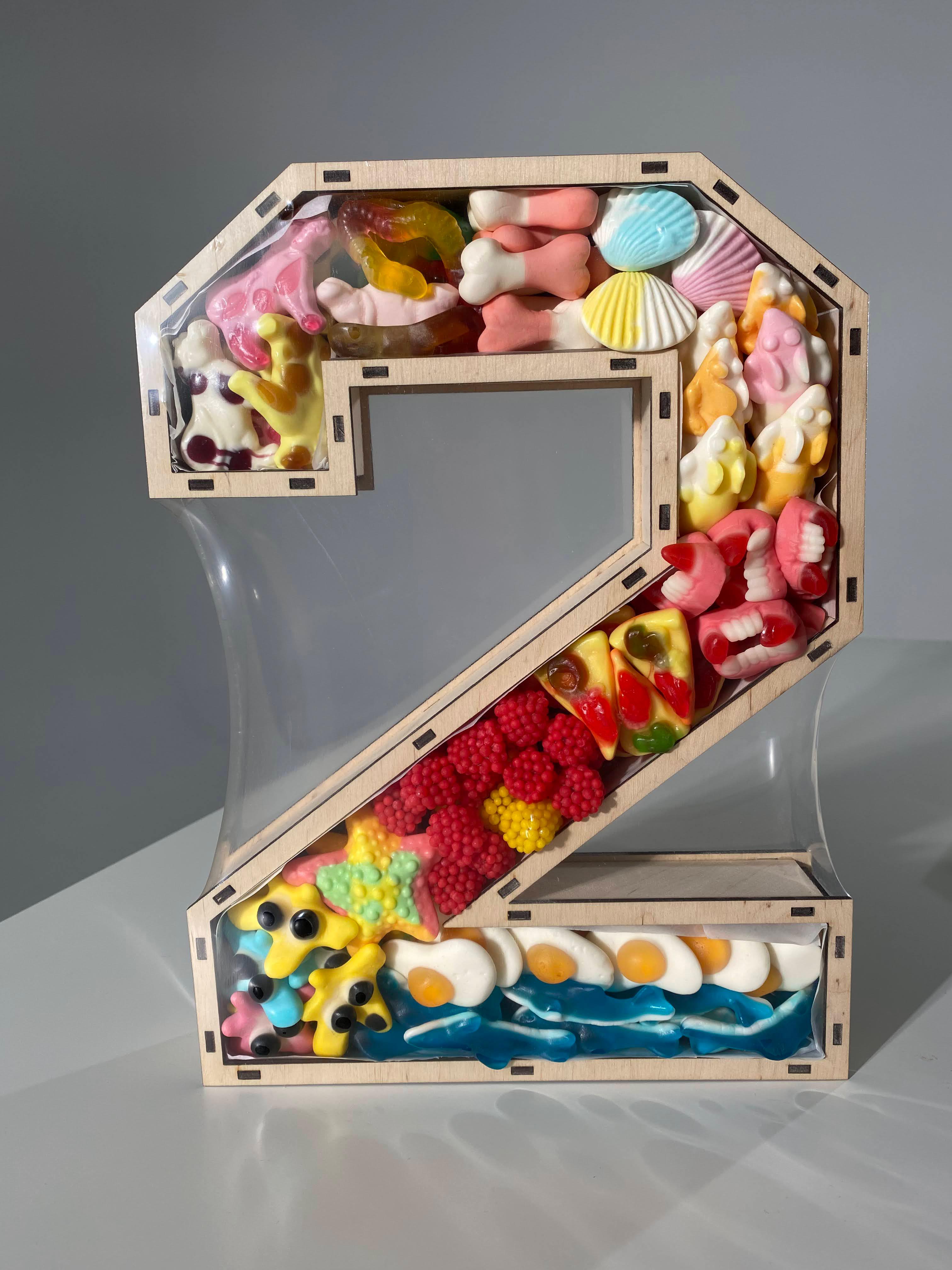 Подарунковий бокс солодкий Цифра 2 з желе (2508049164)