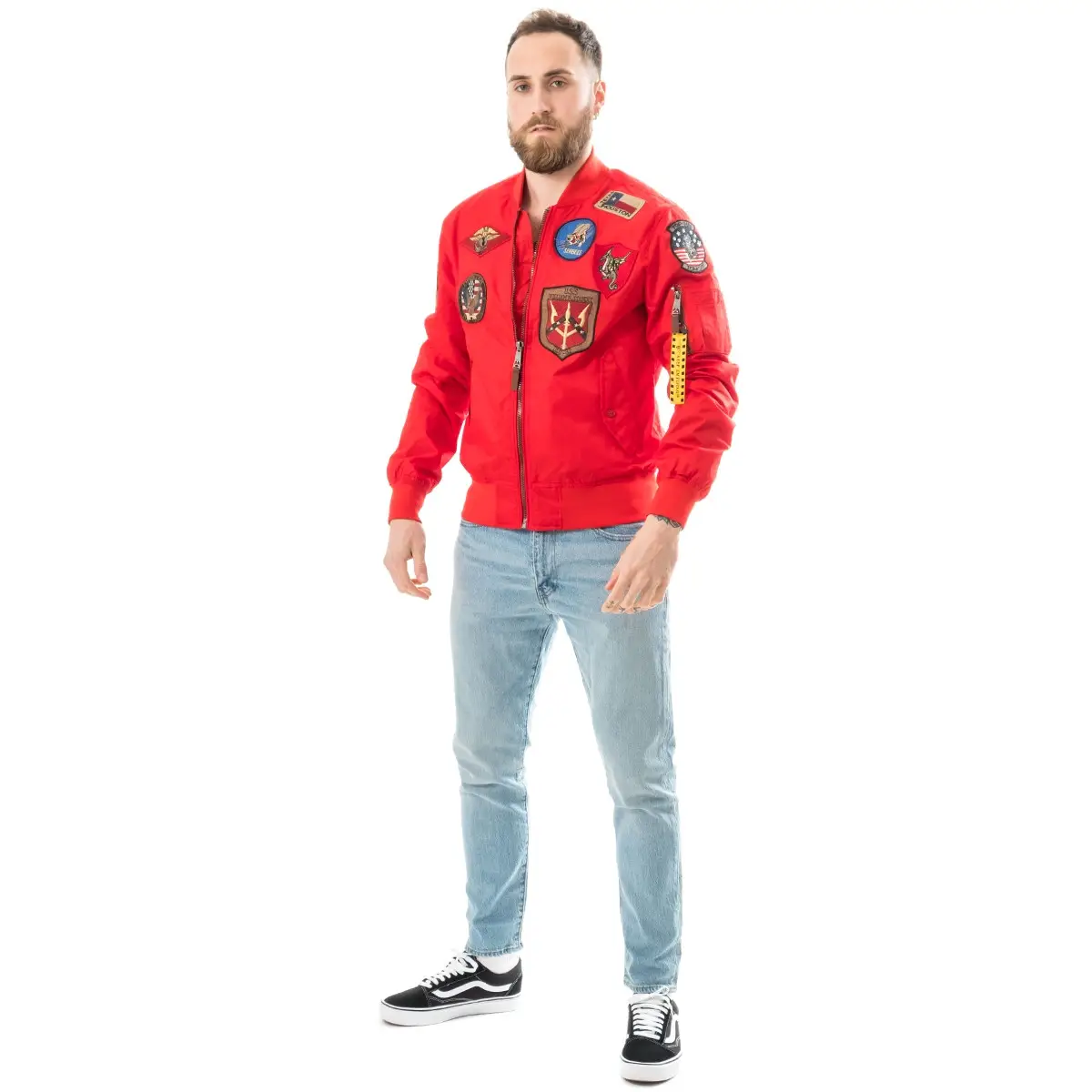 Ветровка Top Gun MA-1 Lightweight Nylon Bomber With Patches 2XL Red (TGJ1540P-SR2XL) - фото 3