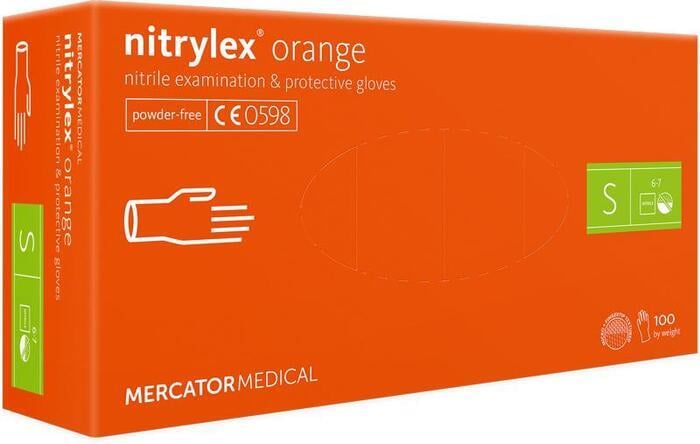 Рукавички нітрілові Mercator Medical Nitrylex S 100 шт. Orange