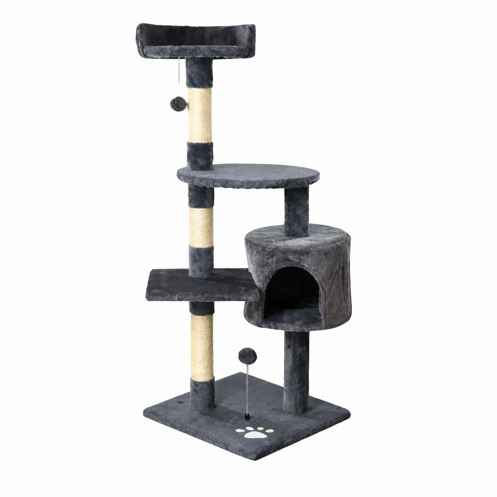 Ігровий комплекс для кішок з будинком 116х40х40 см (MT04)