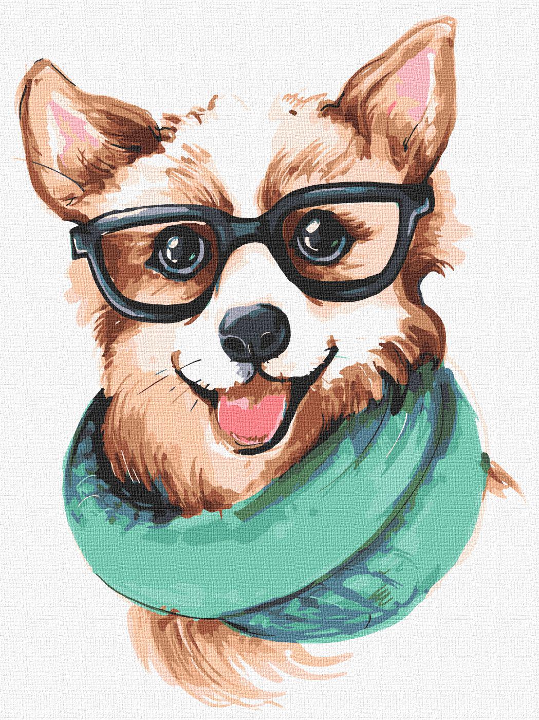 Картина за номерами Ideyka Стильний корги кно4288 30x40 см (MTT-145096)