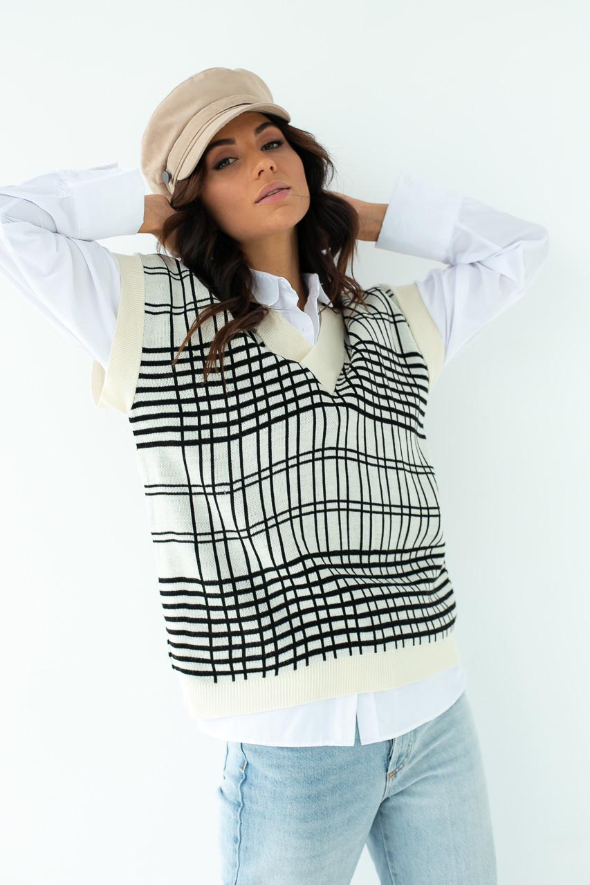 Жилетка Fame с V-образной горловиной S Бежевый (9443163)