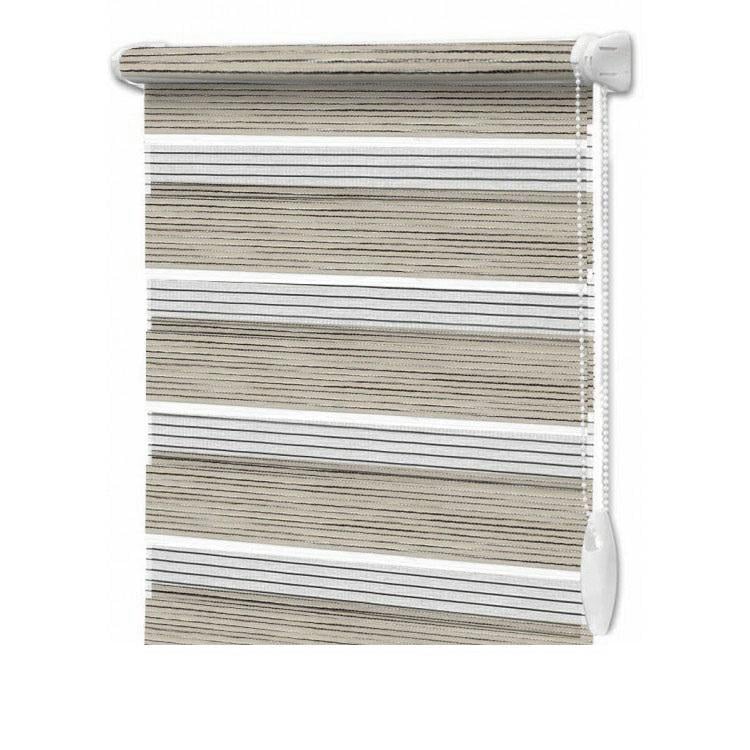 Ролета на пластиковые окна без сверления День-Ночь Wenster Secret DN 104 72,5х150 см открытого типа Льняной Серый (а321619892)