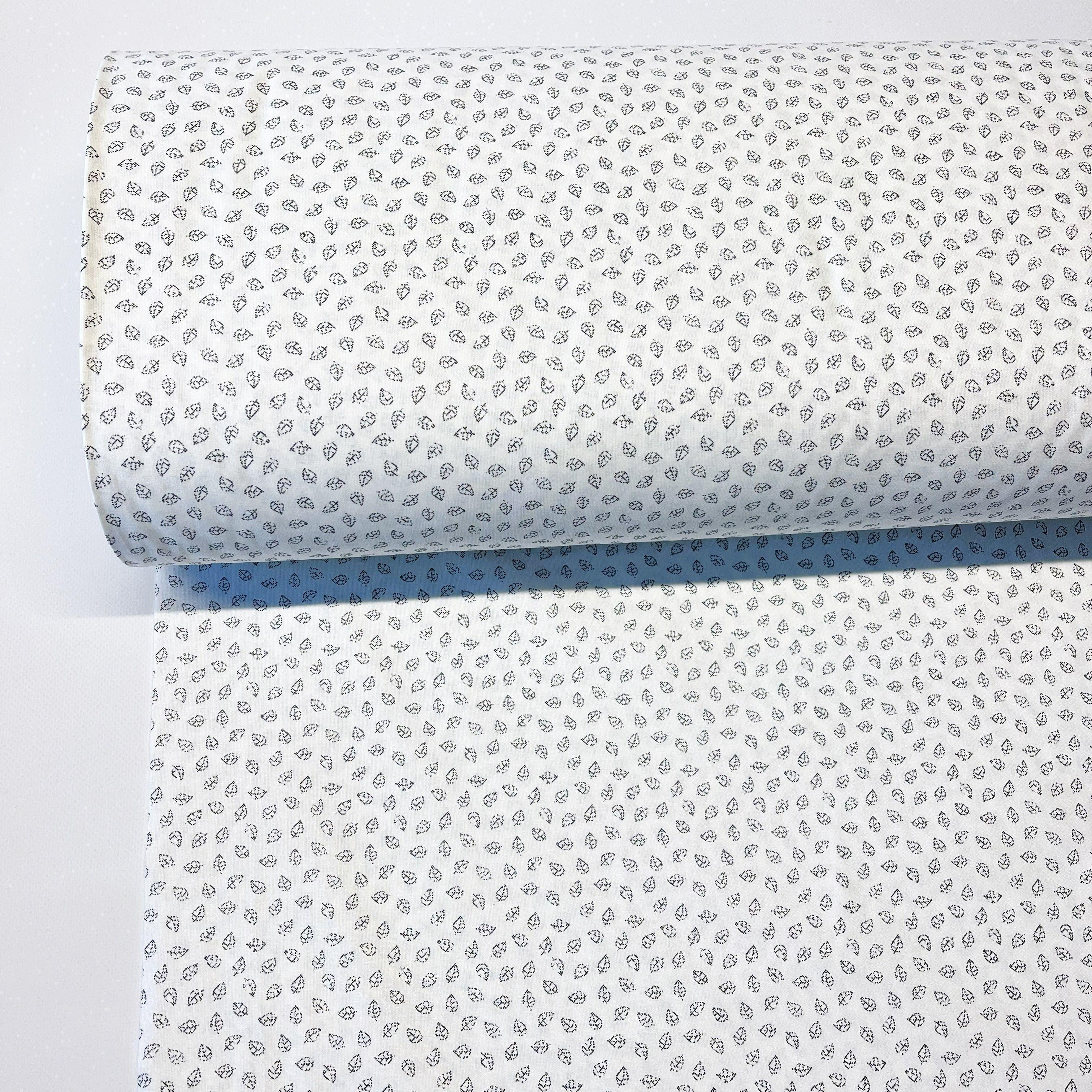 Ткань для постельного белья ранфорс мелкие листочки 240 см Белый (1/29601/V-1 02724)