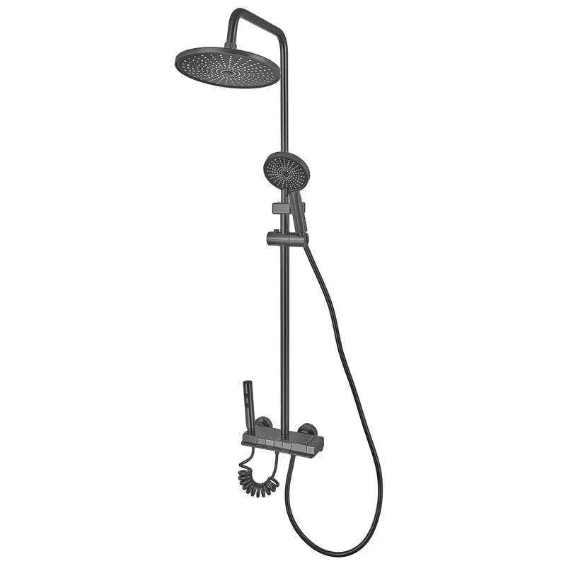 Душевая колонна настенная Champion PBC-009-J алюминиевая со смесителем/кнопками переключения/4 режима Graphite (CH6549)