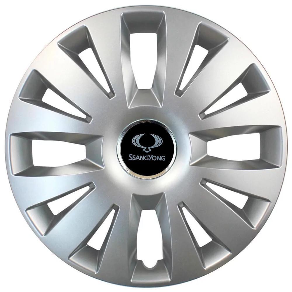 Колпаки автомобильные R15 SsangYong 324 SJS 4 шт. Серебристый