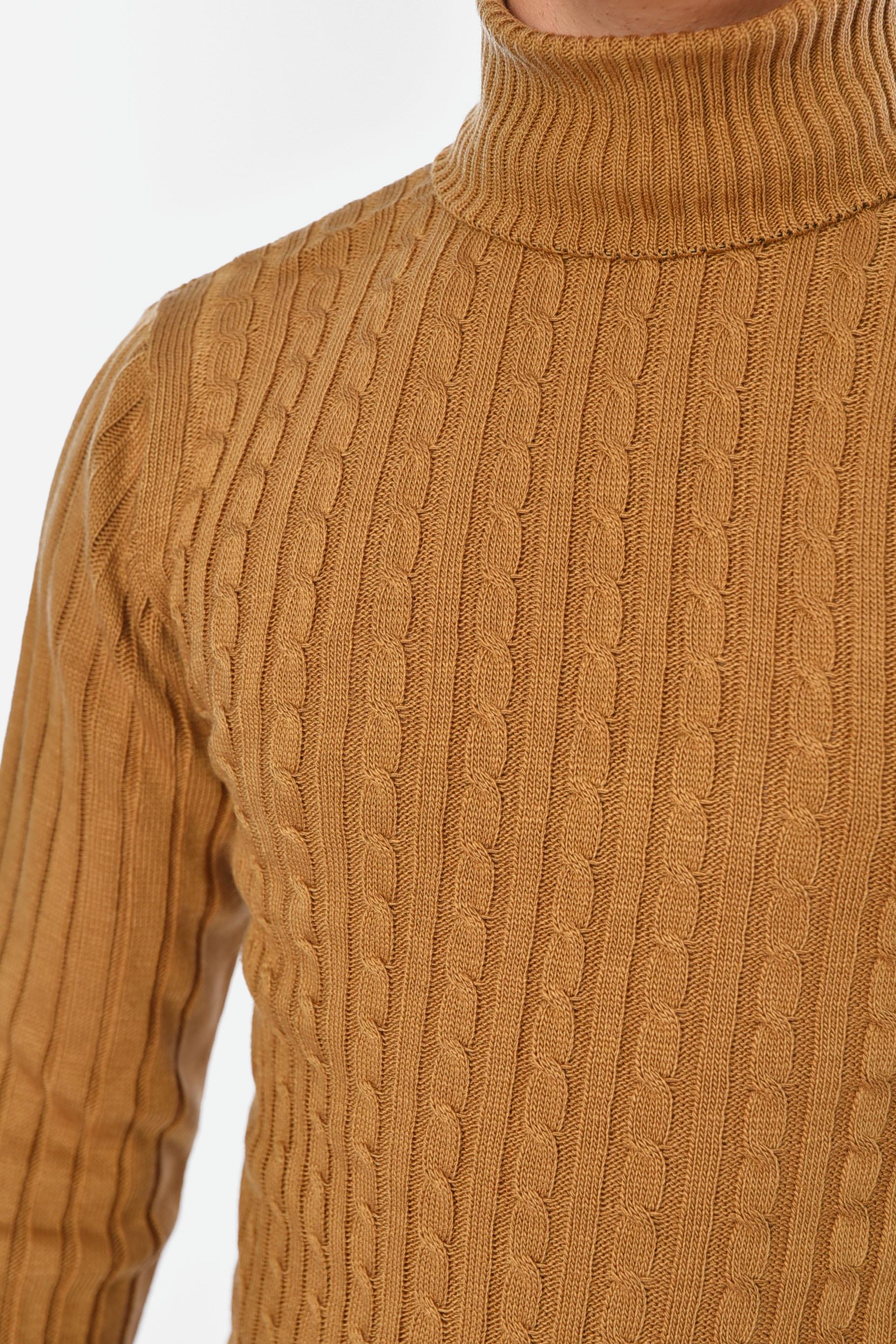 Свитер мужской однотонный M Коричневый (194511) - фото 4 Свитер мужской однотонный M Коричневый (194511) - фото 4