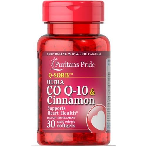 Коэнзим Puritan's Pride Q-Sorb Ultra Co Q-10 & Cinnamon 200 мг 1000 мг 30 Softgels