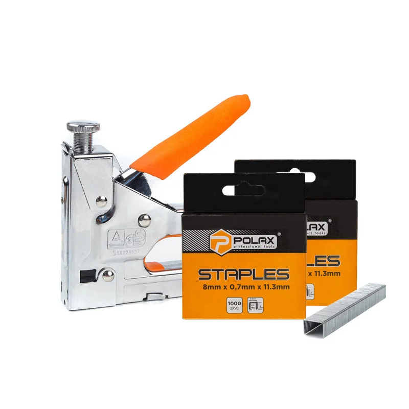 Набір кріпильний Polax степлер хромований і скоби 8 мм (227-07)