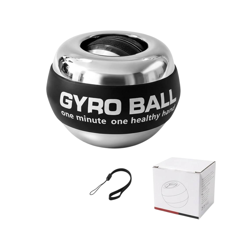 Гироскопический тренажер для кисти металлический Gyro Ball 410 г с ремешком (0614)
