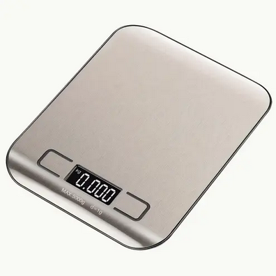 Весы кухонные электронные с металлической платформой 5 кг/1г с LCD экраном (ER-451)