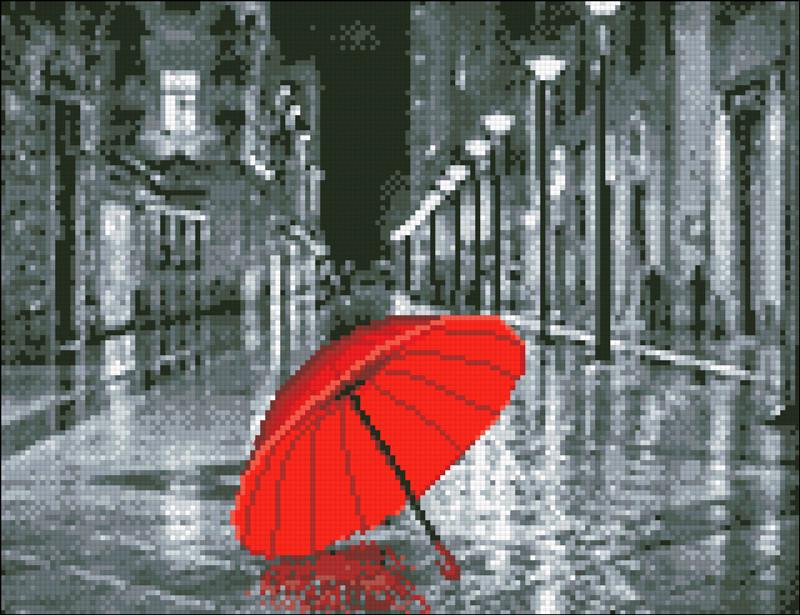 Алмазная мозаика Красный зонтик 30х40 см (АМС-118)