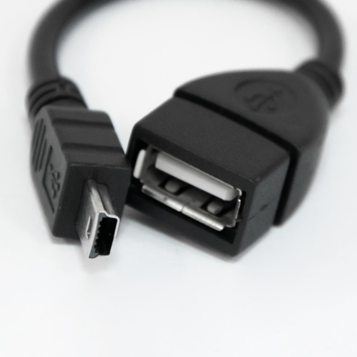 Перехідник OTG USB-Mini USB тип-B 10 см Чорний (1009885-Black) - фото 4